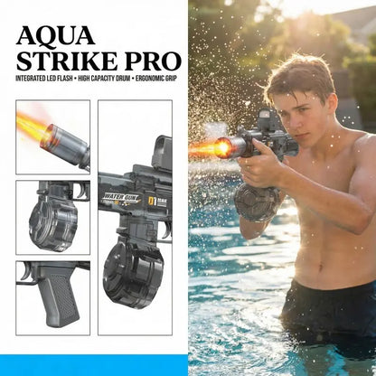 Electric Water Gun, Automatic High-Speed Squirt Gun with LED Lights, Outdoor Beach Water Toy for Adults & Kids, Water Squirt Guns