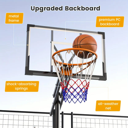 【Summer Sale】Dayago Portable Basketball Hoop System - 8.5 FT Height-Adjustable Goal with 33" Backboards, Wheels, Ideal for Children'S Training Equipment, Driveway & Indoor/Outdoor Play, Adults
