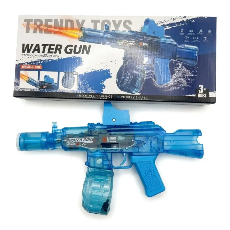 Electric Water Gun, Automatic High-Speed Squirt Gun with LED Lights, Outdoor Beach Water Toy for Adults & Kids, Water Squirt Guns