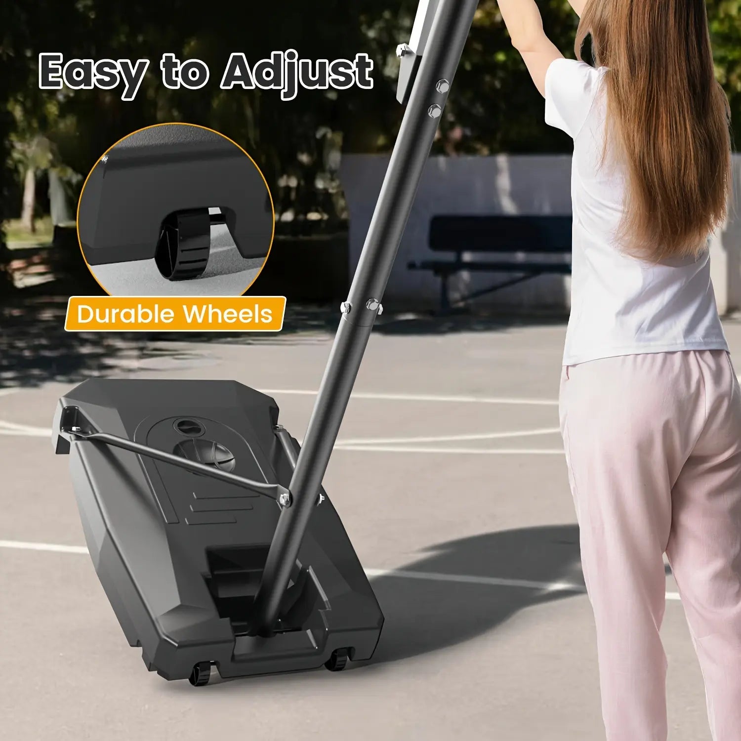 【Summer Sale】Dayago Portable Basketball Hoop System - 8.5 FT Height-Adjustable Goal with 33" Backboards, Wheels, Ideal for Children'S Training Equipment, Driveway & Indoor/Outdoor Play, Adults