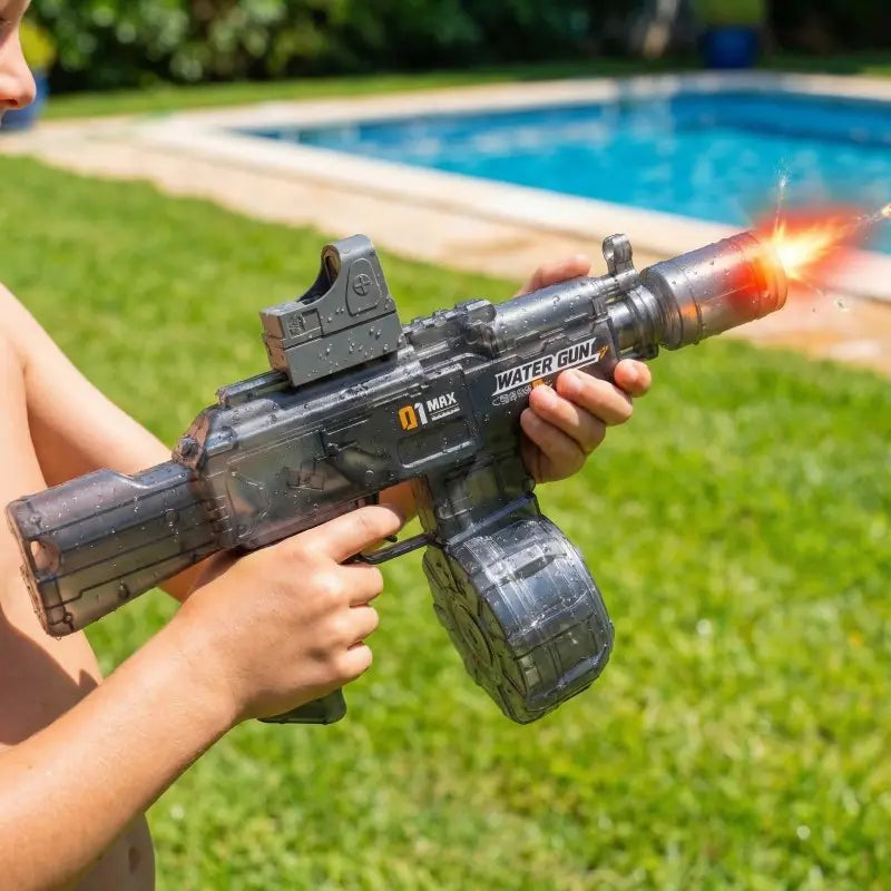 Electric Water Gun, Automatic High-Speed Squirt Gun with LED Lights, Outdoor Beach Water Toy for Adults & Kids, Water Squirt Guns