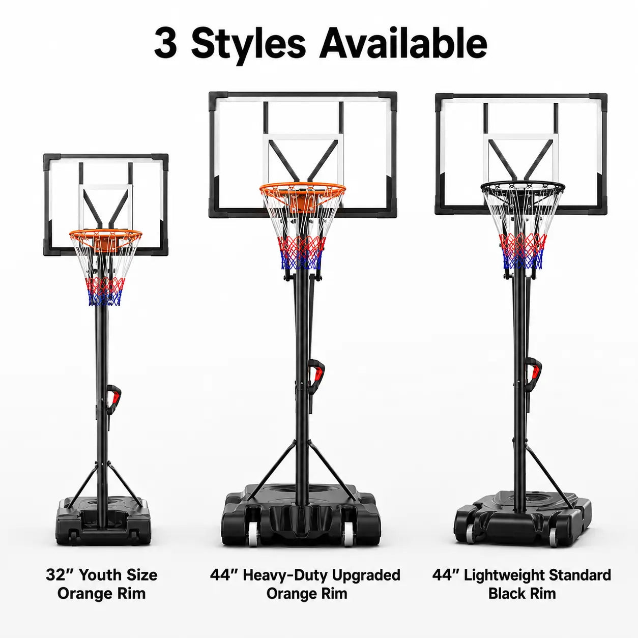 【Summer Sale】Dayago Portable Basketball Hoop System - 8.5 FT Height-Adjustable Goal with 33" Backboards, Wheels, Ideal for Children'S Training Equipment, Driveway & Indoor/Outdoor Play, Adults