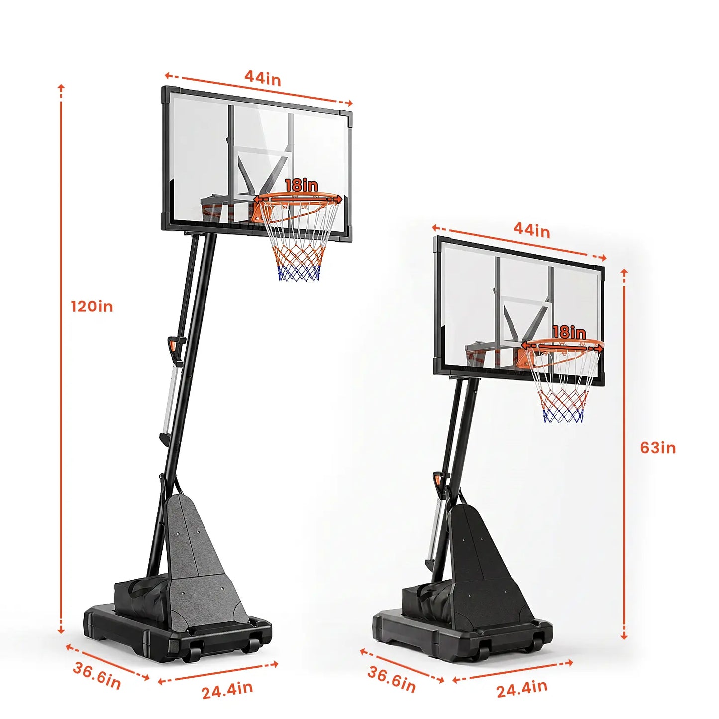 【Summer Sale】Dayago Portable Basketball Hoop System - 8.5 FT Height-Adjustable Goal with 33" Backboards, Wheels, Ideal for Children'S Training Equipment, Driveway & Indoor/Outdoor Play, Adults