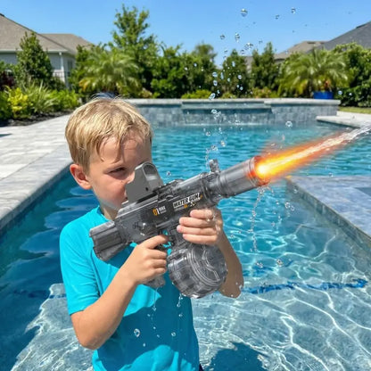 Electric Water Gun, Automatic High-Speed Squirt Gun with LED Lights, Outdoor Beach Water Toy for Adults & Kids, Water Squirt Guns
