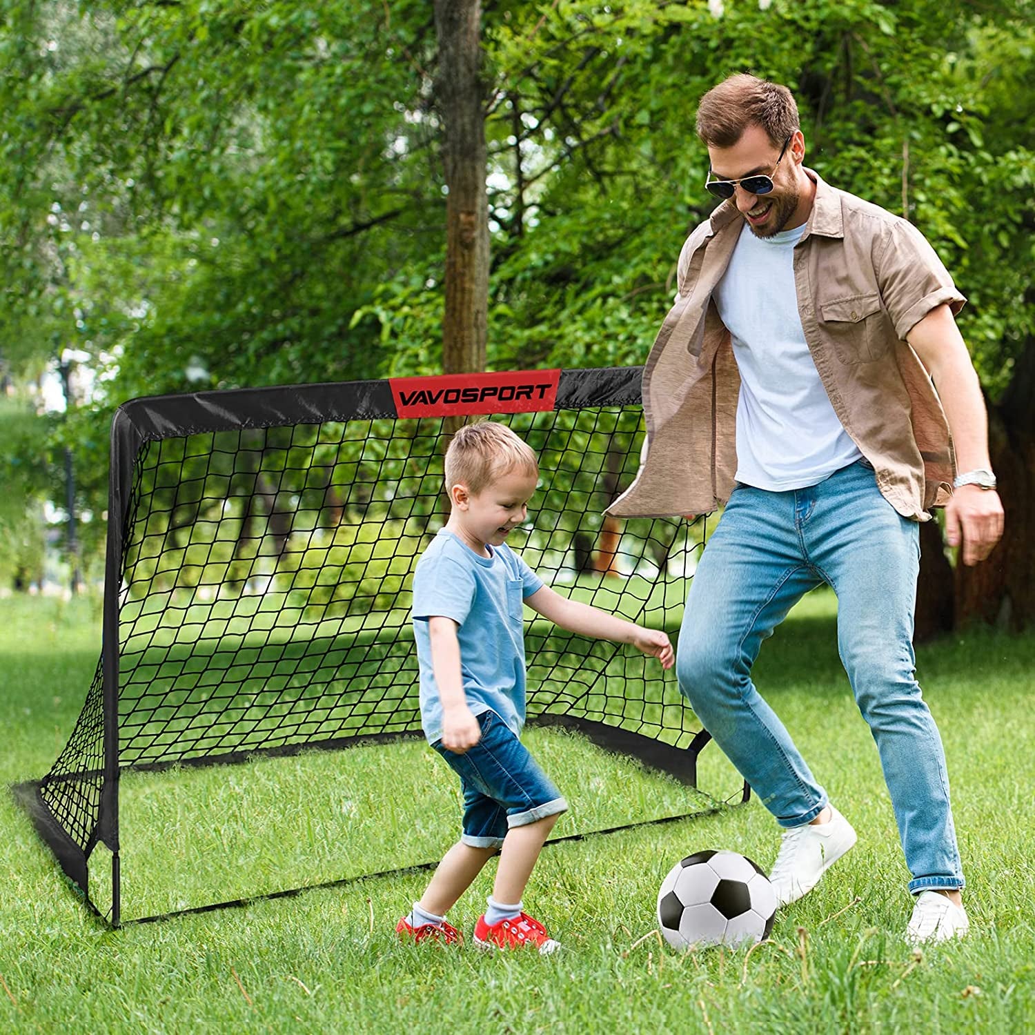 Kids Soccer Goals for Backyard Set of 2,Soccer Training Equipment | 4'X3'/5'X3'/7'X5' Portable Soccer Goal, Pop up Toddler Soccer Net with Soccer Ball, Soccer for Kids and Youth Games, Sports