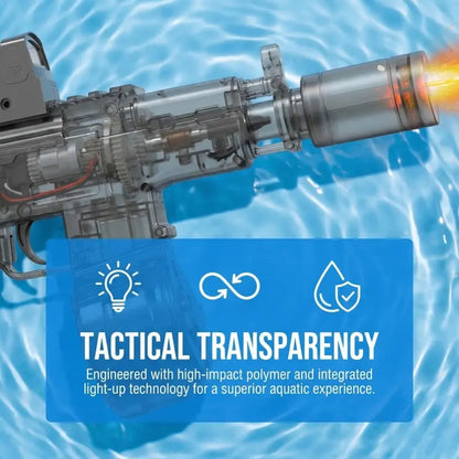 Electric Water Gun, Automatic High-Speed Squirt Gun with LED Lights, Outdoor Beach Water Toy for Adults & Kids, Water Squirt Guns